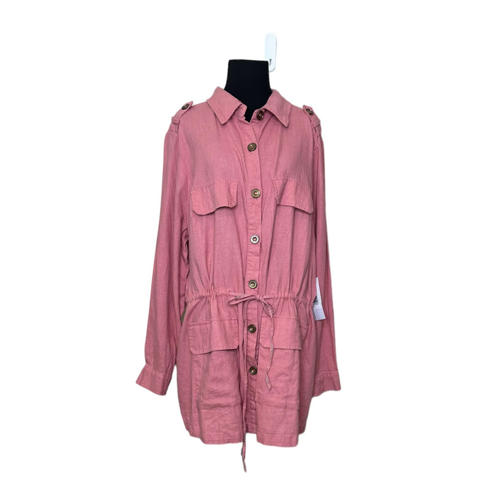 JustFab Pink Button-Up Jacket